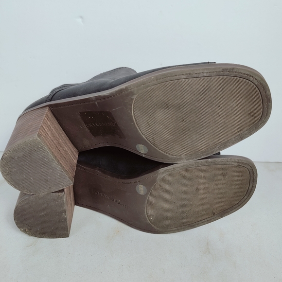 Lucky Brand Theria Black Leather Open Toe Booties Ankle Boots, 8.5 - Picture 12 of 14